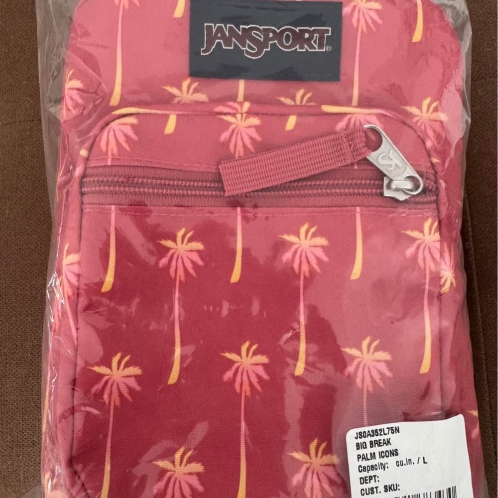 JanSport Pink Palm Tree Backpack